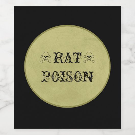Rat Poison Halloween Potion Wijn Etiket (Enkel label)
