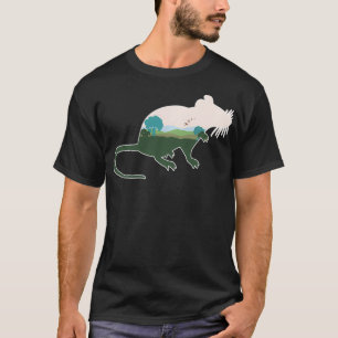 Rat Print Landscape voor Mouse Lover Rat Animal Mi T-shirt