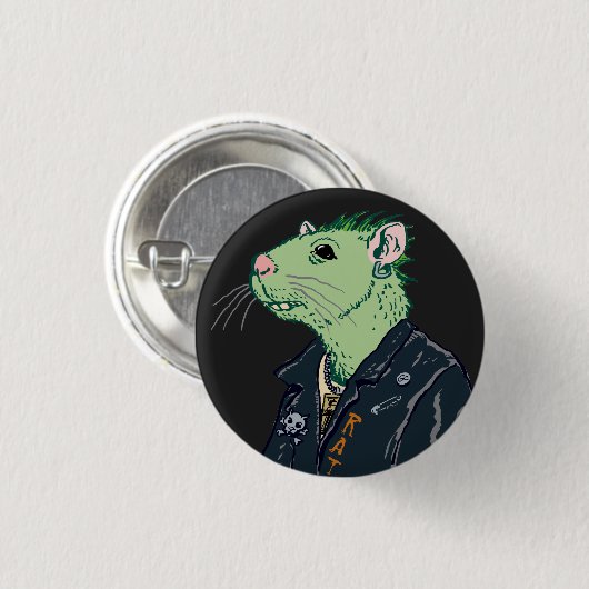 Rat Punk™ Ronde Button 3,2 Cm (Voorkant /achterkant)