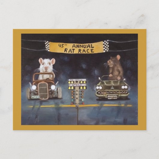 Rat Race Briefkaart (Voorkant)