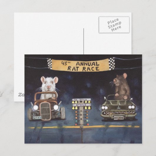 Rat Race Briefkaart (Voorkant / Achterkant)