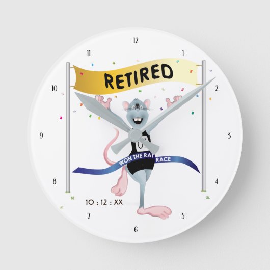 Rat Race Funny Retirement Ronde Klok (Voorkant)