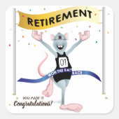 Rat Race Funny Retirement Vierkante Sticker (Voorkant)