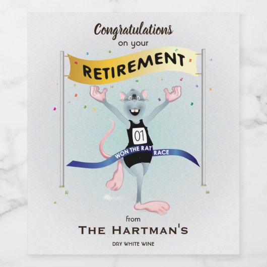 Rat Race Funny Retirement Wijn Etiket (Enkel label)