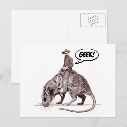 Rat Race Geek Cowboy Briefkaart (Voorkant / Achterkant)