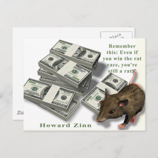Rat Race, Howard Zinn Briefkaart (Voorkant / Achterkant)