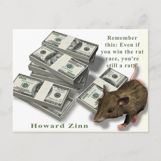 Rat Race, Howard Zinn Briefkaart (Voorkant)