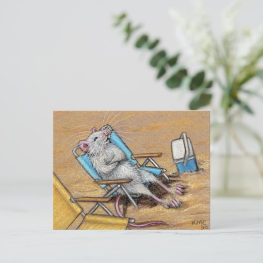 Rat relaxen op het Briefkaart van de Beach (Staand voorkant)