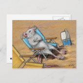Rat relaxen op het Briefkaart van de Beach (Voorkant / Achterkant)