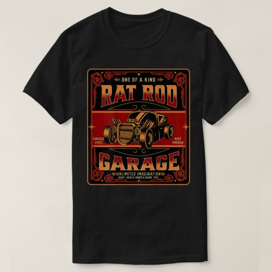Rat Rod Garage Shade Tree-mechanisme (afdrukken op T-shirt (Design voorkant)