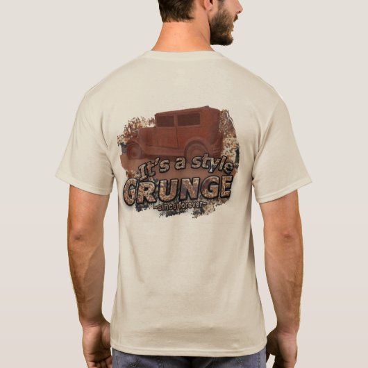 Rat Rod "Het is een stijl GRUNGE" Typografie T-shirt (Achterkant)
