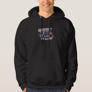 Rat Rod, Respect The Elders, Patriottische Hot Rod Hoodie