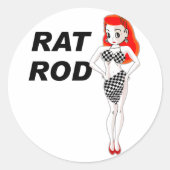 Rat Rod Ronde Sticker (Voorkant)