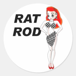 Rat Rod Ronde Sticker