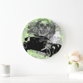 Rat Rod Skull Clock Grote Klok (Huis)