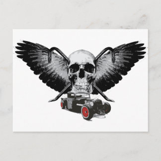 Rat Rod Skull & Crowbars Briefkaart