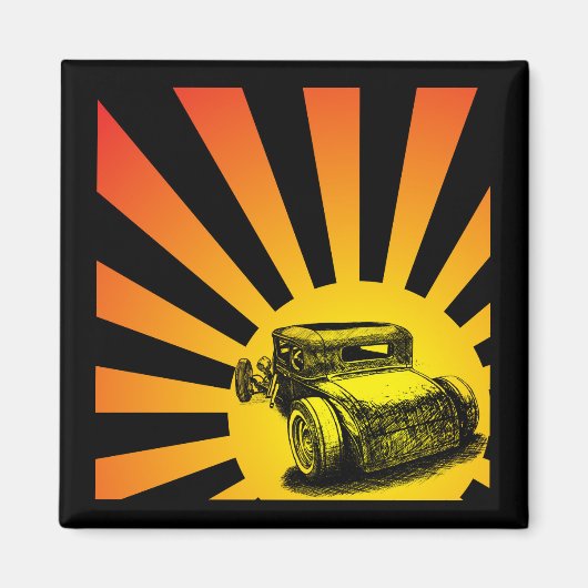 Rat Rod Sunset Magnet (Voorkant)