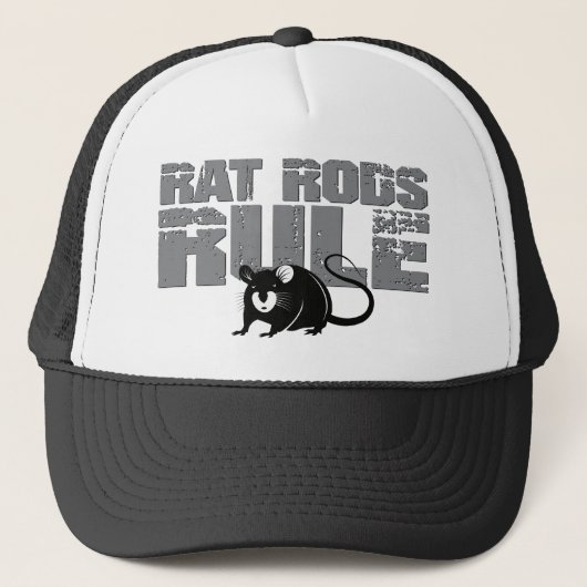 Rat Rods Rule Retro Classic Car Trucker Hat Trucker Pet (Voorkant)