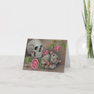 Rat Roos Skull Note Card Kaart