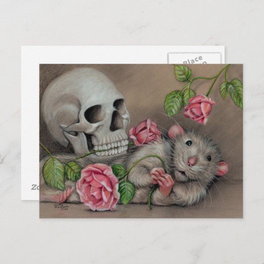 Rat Roos Tekening Briefkaart (Voorkant / Achterkant)