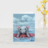 Rat Sad Surfer, ik mis je Note Kaart (Gele Bloem)