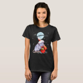 Rat Santa Hat Snowman Santa under Moonlight Christ T-shirt (Voorkant volledig)