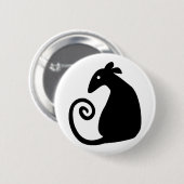 Rat Silhouette-knop Ronde Button 5,7 Cm (Voorkant /achterkant)