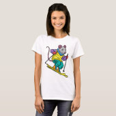 Rat Skiloper Ski Wintersporten T-shirt (Voorkant volledig)