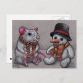 Rat Snowman in sjaal Briefkaart (Voorkant / Achterkant)