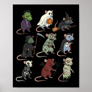 Rat Soky Heks Boo Zombie Rat Halloween Jongens & Poster