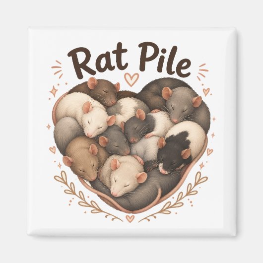 Rat stapel magneet (Voorkant)