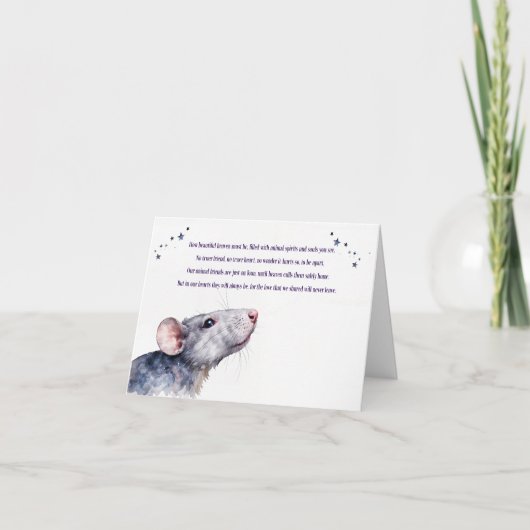 Rat Sympathy Condolences Heaven Loss of Pet Rat  Kaart (Voorkant)