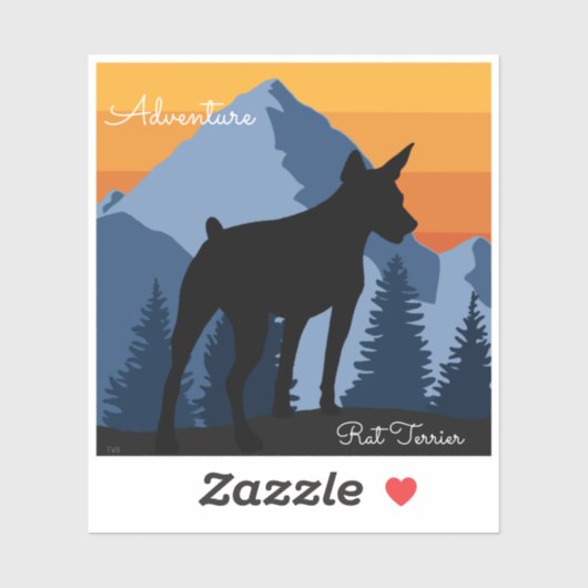 Rat terrier avontuur sticker (Vel)