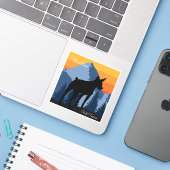 Rat terrier avontuur sticker (Laptop met iPhone)