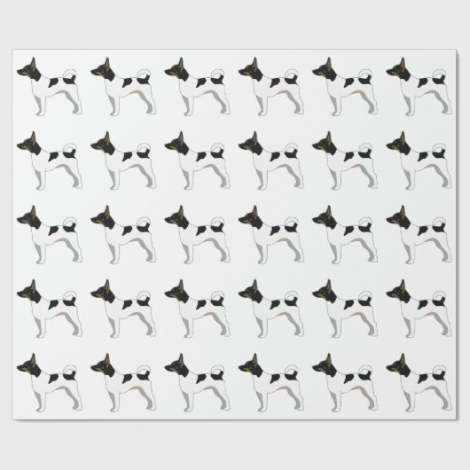 Rat Terrier Basic Breed Silhouette Design Cadeaupapier (Vlak)
