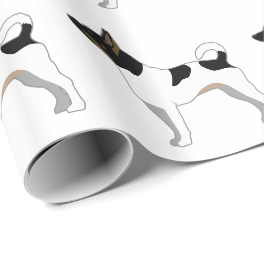 Rat Terrier Basic Breed Silhouette Design Cadeaupapier (Rol Hoek)