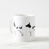 Rat Terrier Basic Breed Silhouette Design Koffiemok (Voorkant links)