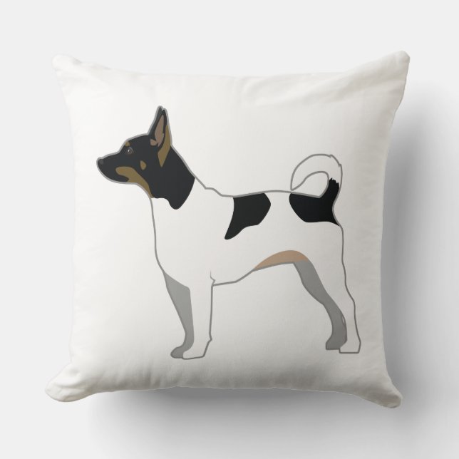 Rat Terrier Basic Breed Silhouette Design Kussen (Voorkant)