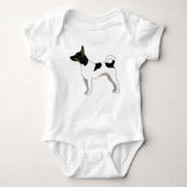 Rat Terrier Basic Breed Silhouette Design Romper (Voorkant)
