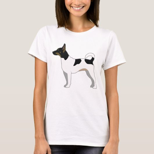 Rat Terrier Basic Breed Silhouette Design T-shirt (Voorkant)