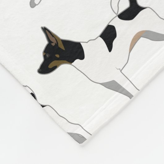 Rat Terrier Basic Breed Silhouette Illustratie Fleece Deken (Hoek)
