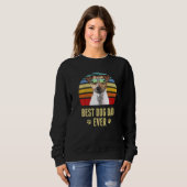 Rat Terrier Best Dog Dad Ever Retro Sunset Trui (Voorkant volledig)