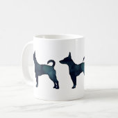 Rat Terrier Black Waterverf Silhouette Koffiemok (Voorkant links)