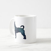 Rat Terrier Black Waterverf Silhouette Koffiemok (Voorkant links)