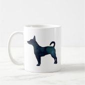 Rat Terrier Black Waterverf Silhouette Koffiemok (Links)