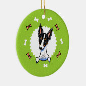 Rat Terrier Botten Kerstmis Keramisch Ornament (Rechts)