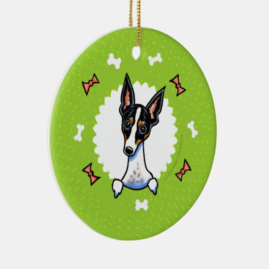 Rat Terrier Botten Kerstmis Keramisch Ornament (Rechts)