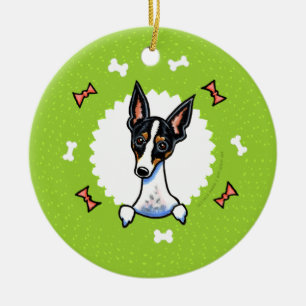 Rat Terrier Botten Kerstmis Keramisch Ornament