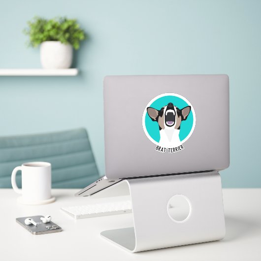 Rat terrier brat terrier sticker (Laptop op bureau)