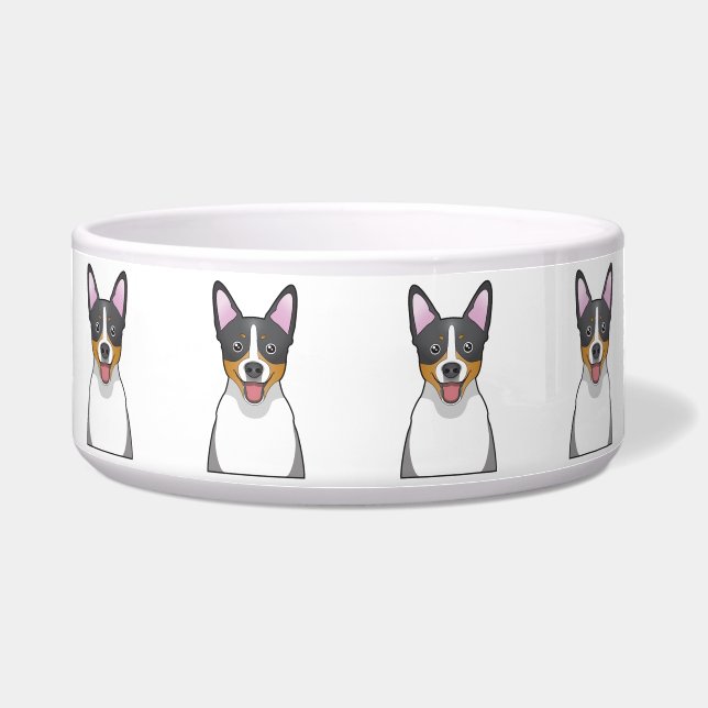 Rat Terrier Cartoon Voerbakje (Voorkant)